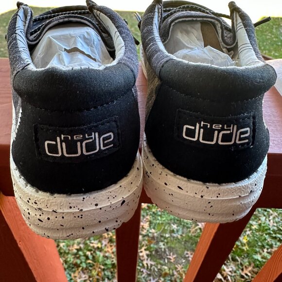 HEY DUDE WALLY YOUTH STRETCH BLACK Y5 L6 - Picture 4 of 5